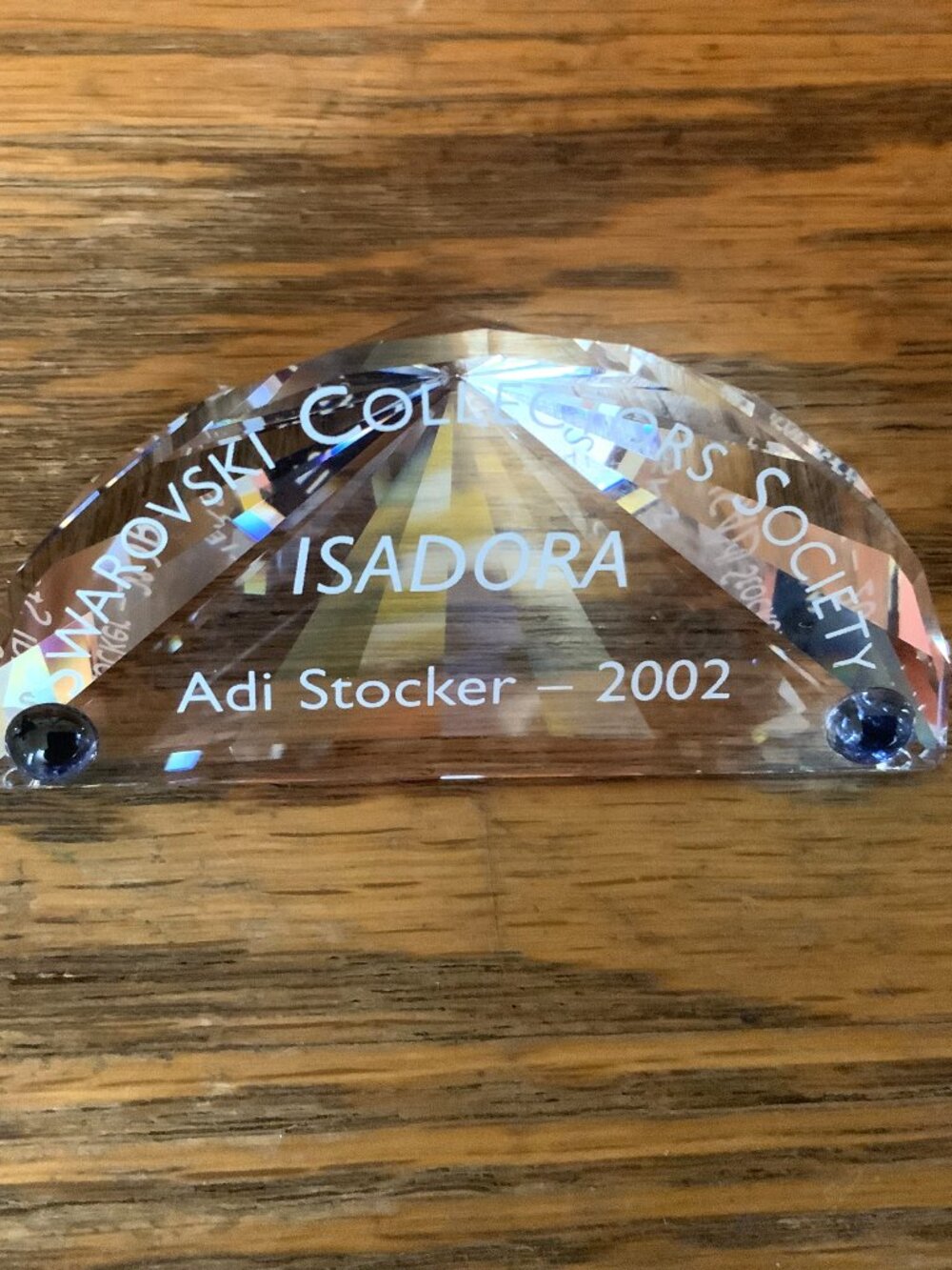 VINTAGE Swarovski Crystal Isadora Plaque 2002